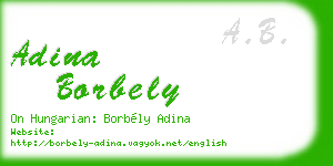 adina borbely business card